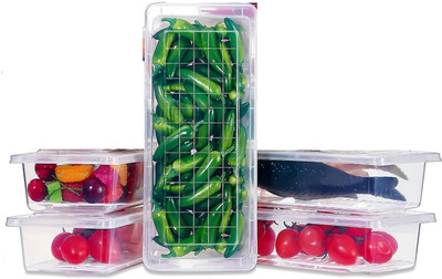 Sensex Plastic Fridge Container  - 1500 ml(Pack of 5, Clear)