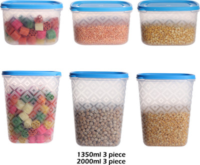 Loknath Plastic Utility Container  - 1350 ml, 2000 ml(Pack of 6, Blue)