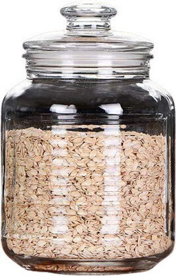 KROTEL Glass Tea Coffee & Sugar Container  - 2000 ml(Pack of 2, Clear)