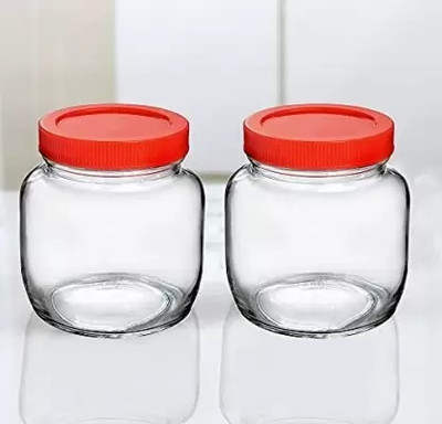 Tanlesa Glass Grocery Container  - 500 ml(Pack of 2, Clear)