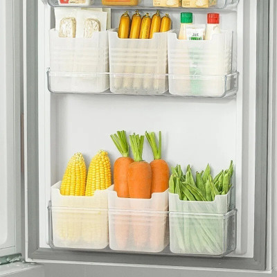 Zubix Plastic Fridge Container  - 1000 ml(Pack of 6, Clear)