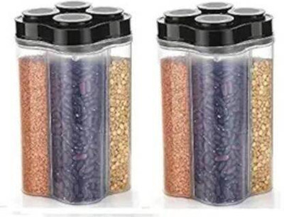 Ecodex Plastic Grocery Container  - 2500 ml(Pack of 2, Black)