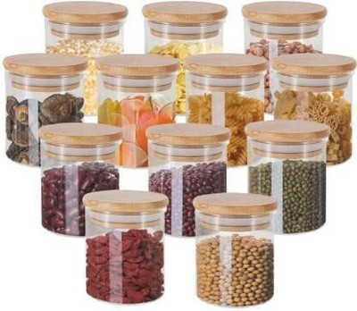 Sueriv Glass Grocery Container  - 270 ml(Pack of 12, Clear)