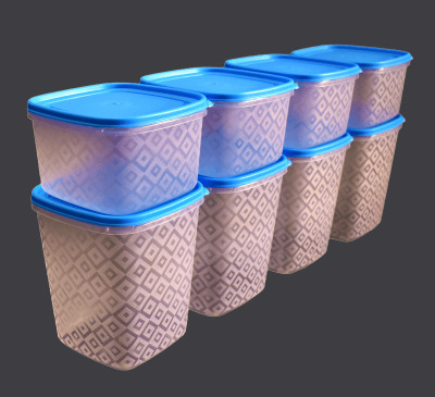 Loknath Plastic Utility Container  - 1350 ml, 2000 ml(Pack of 8, Blue)