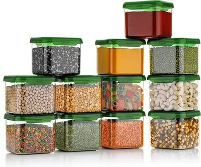 ZenZone Plastic Utility Container  - 500 ml(Pack of 12, Green)