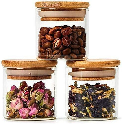 Sueriv Glass Grocery Container  - 220 ml(Pack of 3, Clear)