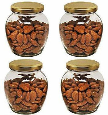 JIGSHTIAL Glass Grocery Container  - 400 ml(Pack of 4, Clear)