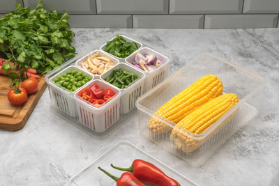 Zubix Plastic Grocery Container  - 2200 ml(White)