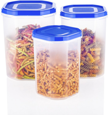 Analog Kitchenware Polypropylene Grocery Container  - 4000 ml, 3000 ml, 2000 ml(Pack of 3, Blue)