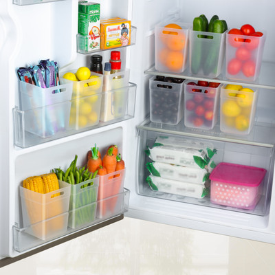 BeastBull Plastic Fridge Container  - 1000 ml(Pack of 12, White)