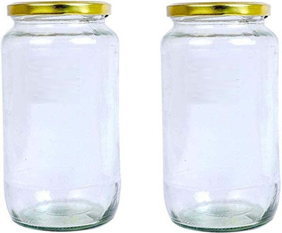 AFAST Glass Utility Container  - 1000 ml(Pack of 2, Clear)
