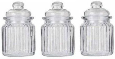 Sueriv Glass Grocery Container  - 350 ml(Pack of 3, Clear)