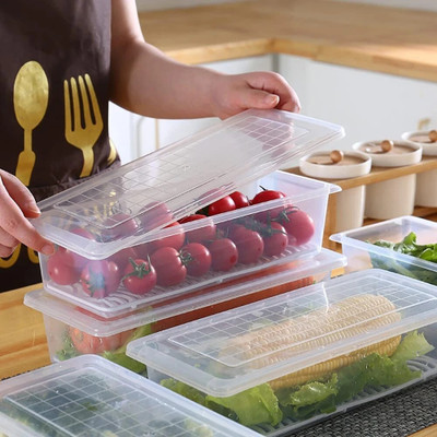 Zubix Plastic Fridge Container  - 1500 ml(Pack of 6, Clear)