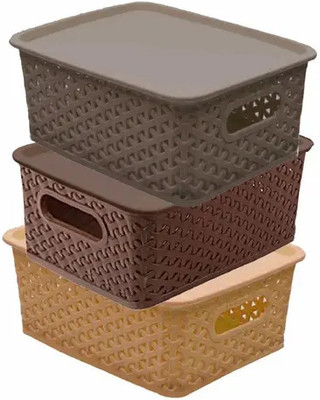Pack of 3 Plastic Grocery Container - 4500 ml VR Multicolor