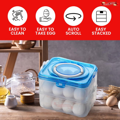 TINSUHG Plastic Egg Container  - 2 dozen(Blue)