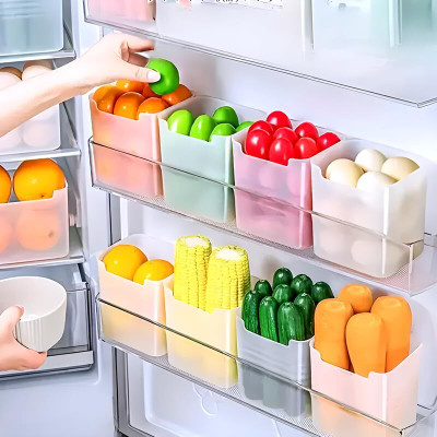 SCONERY Plastic Grocery Container  - 1000 ml(Pack of 8, White)