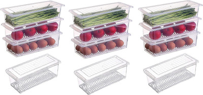 jade-x Plastic Fridge Container  - 1500 ml(Pack of 6, White)