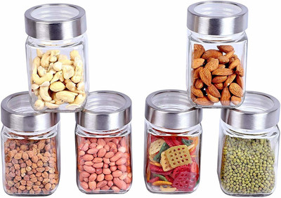 Sueriv Glass Grocery Container  - 310 ml(Pack of 6, Clear)