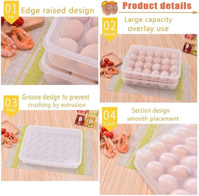 TINSUHG Plastic Egg Container  - 2 dozen(Clear)
