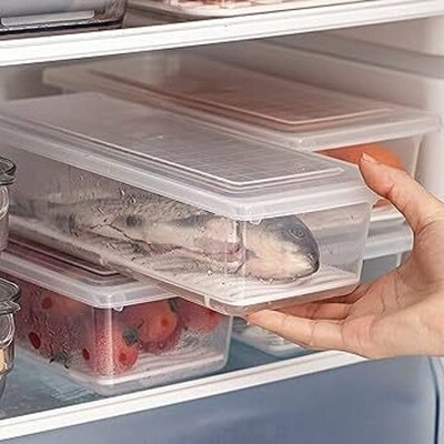 COMPLEX 7 Plastic Fridge Container  - 1500 ml(Pack of 6, Clear)