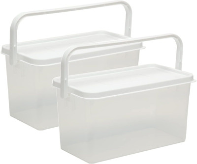 Gluman Polypropylene Utility Container  - 3.3 L(Pack of 2, White)