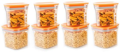 Analog Kitchenware Plastic Grocery Container  - 550 ml(Pack of 8, Orange)