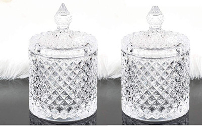 Sueriv Glass Tea Coffee & Sugar Container  - 250 ml(Pack of 2, Clear)