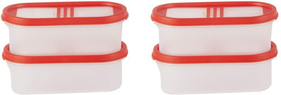 Cutting EDGE Plastic Utility Container  - 535 ml(Pack of 4, Clear, Red)