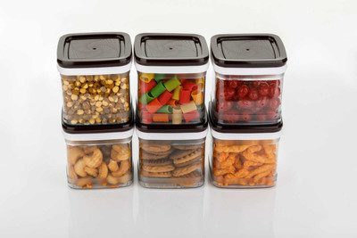 UNIXSHOP Plastic Grocery Container  - 400 ml(Pack of 2, Transparent)