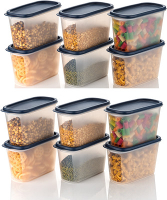 Serenity Plastic Grocery Container  - 1200 ml(Pack of 12, Blue)