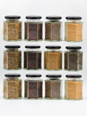 DHARMBHAKTI Glass Bread Container  - 250 ml(Pack of 12, Black)