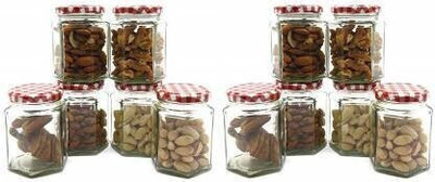 Sueriv Glass Grocery Container  - 250 ml(Pack of 12, Clear)
