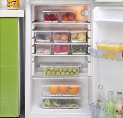 Zubix Plastic Fridge Container  - 1500 ml(Pack of 6, Clear)