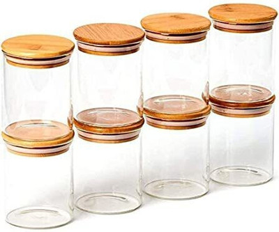 Sueriv Glass Grocery Container  - 250 ml(Pack of 8, Clear)