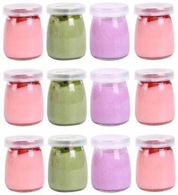 KROTEL Glass Utility Container  - 100 ml(Pack of 12, Clear)