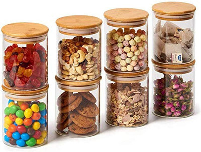 Sueriv Glass Grocery Container  - 270 ml(Pack of 8, Clear)