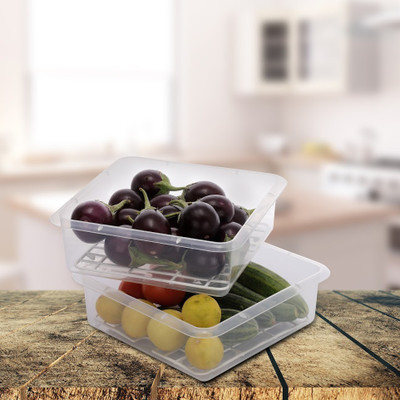Flipkart SmartBuy Plastic Fridge Container  - 2500 ml(Pack of 2, Clear)