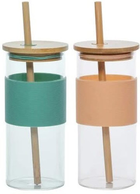 TINSUHG Glass Utility Container  - 400 ml(Pack of 2, Multicolor)