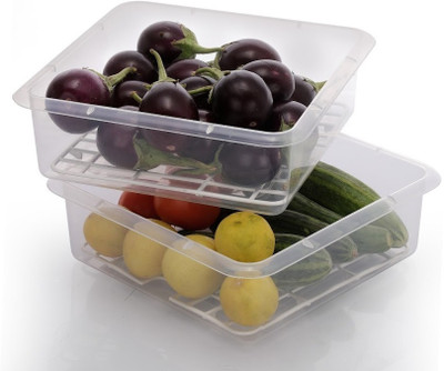 MOOZICO Plastic Fridge Container  - 2500 ml(Pack of 2, Clear)