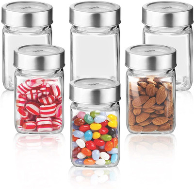 Sueriv Glass Utility Container  - 310 ml(Pack of 6, Clear)