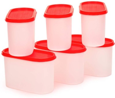 SEQUENCE Plastic Grocery Container  - 1000 ml(Pack of 6, Red)