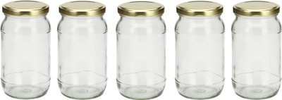 Somil Glass Utility Container  - 400 ml(Pack of 5, Clear)