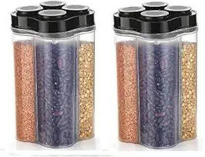 MINAG Plastic Grocery Container  - 2500 ml(Pack of 2, Black)