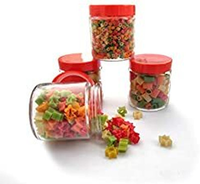 Coozico Glass Grocery Container  - 300 ml(Pack of 4, Clear)