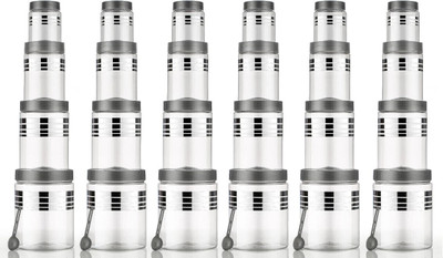 Jstar Plastic Grocery Container  - 1200 ml, 650 ml, 350 ml(Pack of 24, Grey)