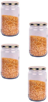 AFAST Glass Utility Container  - 1000 ml(Pack of 4, Clear)
