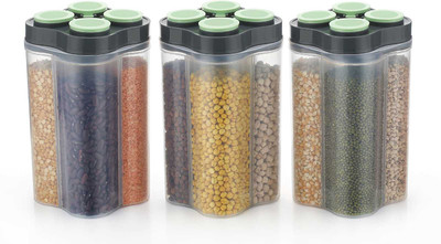 COZORIN Plastic Grocery Container  - 2500 ml(Pack of 3, Green)