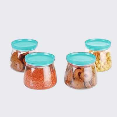 Charmpeak Plastic Grocery Container  - 900 ml(Pack of 4, Green)