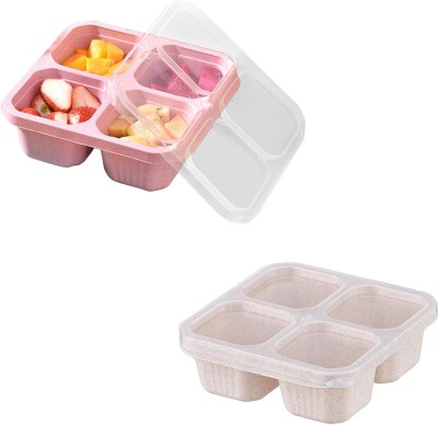 NARV Plastic Fridge Container  - 1200 ml(Pack of 2, Multicolor)