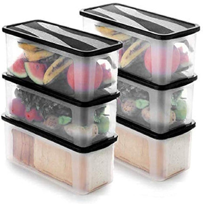 KDZONE Plastic Grocery Container  - 2000 ml(Pack of 6, Clear)